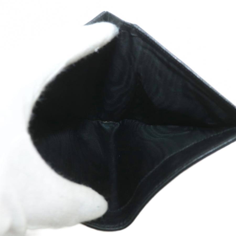 PRADA（プラダ） 財布 三つ折り ナイロン レザー 三角ロゴプレート 黒