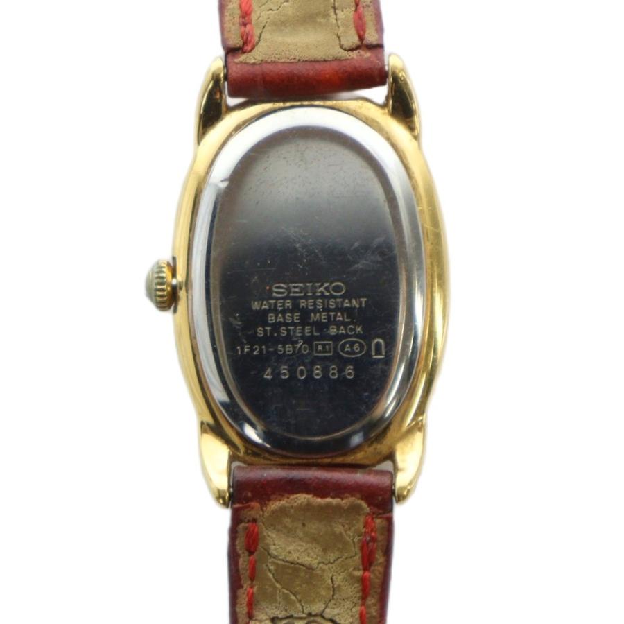 セイコー SEIKO 1F21-5B70 腕時計 ウォッチ クォーツ 白文字盤 ロゴ