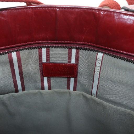 【中古】バリー BALLY トートバッグ ショルダー 2WAY レザー ロゴ 赤 レッド ■GY18 /MQ メンズ Bally（バリー） トートバッグ ショルダー 2WAY レザー ロゴ 赤 レッド