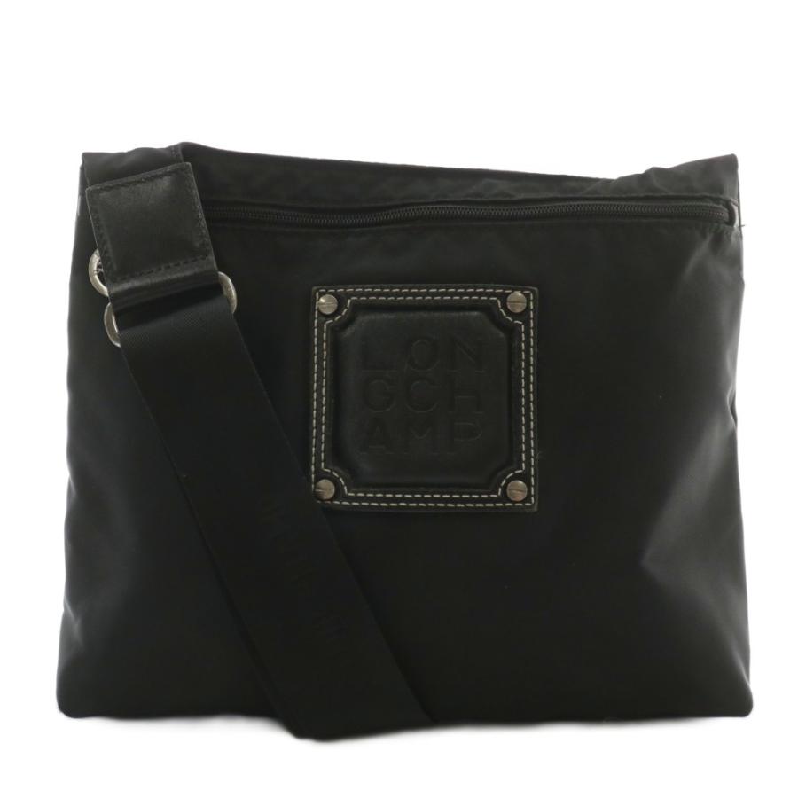 LONGCHAMP（ロンシャン） ショルダーバッグ ナイロン レザー ロゴ 黒