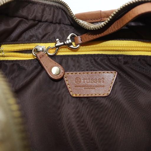 ラシット RUSSET ショルダーバッグ 斜めがけ ナイロン レザー 総柄 茶