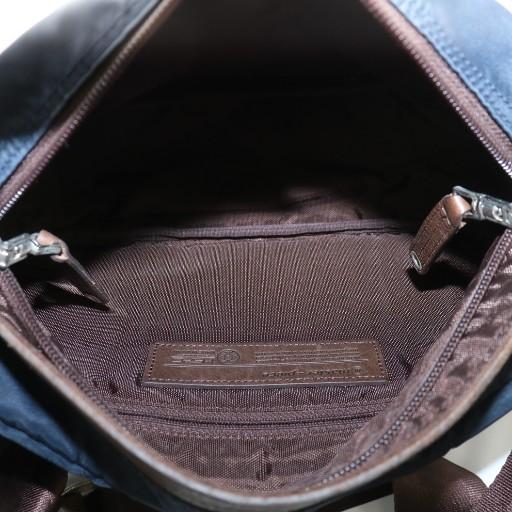 【中古】MASTERPIECE Density ナイロン スエード レザー コンビ ウエスト ボディ バッグ ロゴ 紺 茶色 01353 マスターピース MASTERPIECE デスティニー Density ナイロン スエード