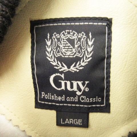 【希少】イーストボーイ スタジャン 袖レザー 牛革 紺×白 M 中綿ワッペン ガイ Guy Polished and Classic ジャケット スタジャン 中綿 切替