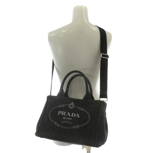 PRADA プラダ カナパ トートバッグ ショルダー 2WAY デニム キャンバス