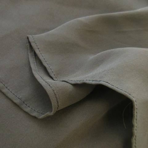 【中古】バレンシアガ シルクワンピース ひざ丈 ノースリーブ レース タック リボン 透け感 アシンメトリー 36 茶 BALENCIAGA（バレンシアガ） シルクワンピース ひざ丈 ノースリーブ 絹