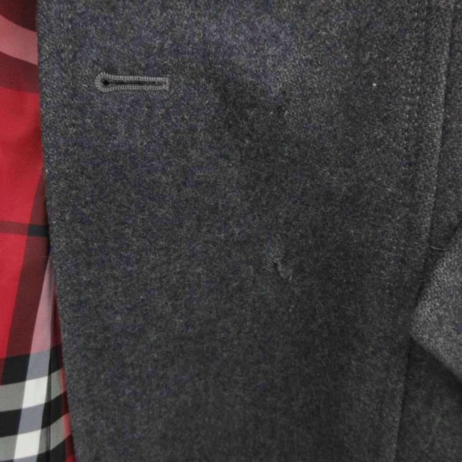 BURBERRY ダークグレー ピーコート バーバリーブラックレーベル ピーコート ライナー付きノバチェック M
