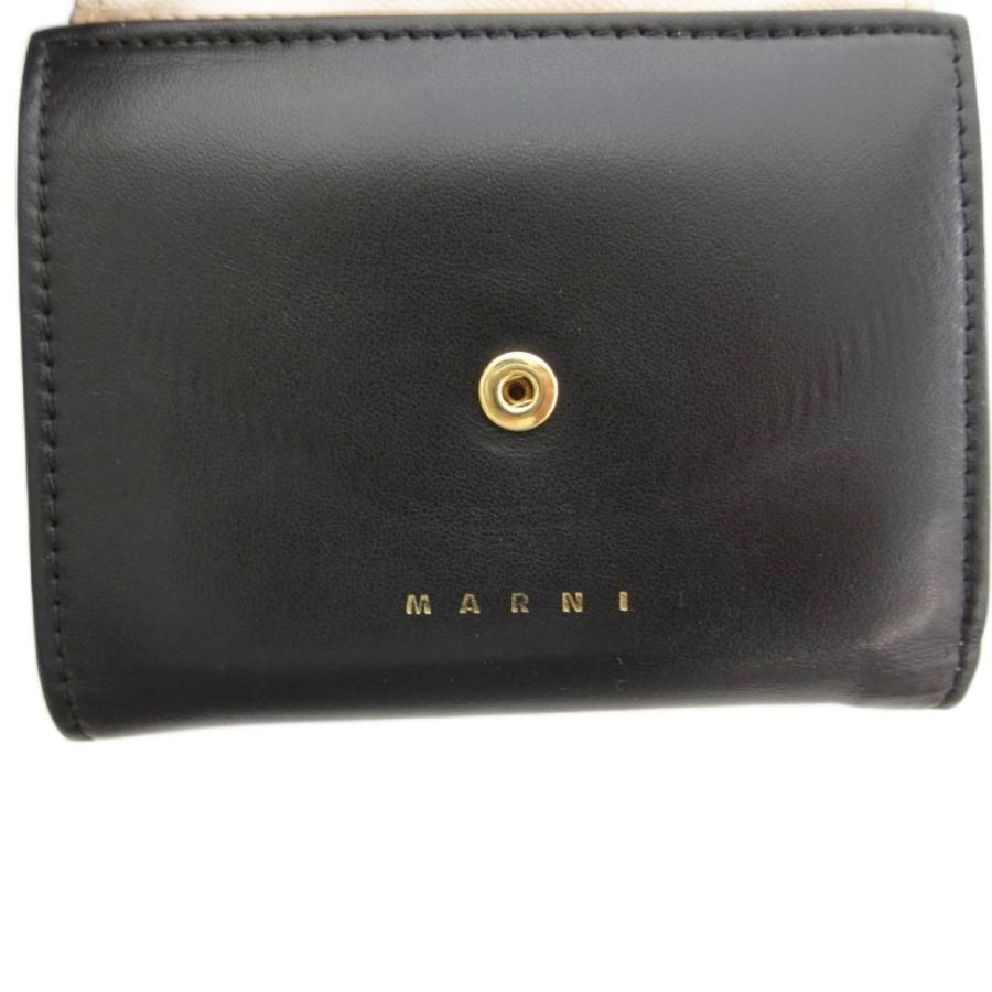 MARNI（マルニ） 三つ折り財布 ウォレット レザー バイカラー 黒