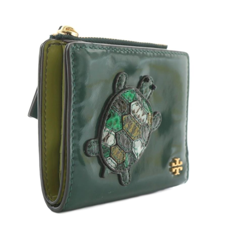 TORY BURCH（トリーバーチ） 財布 二つ折り エナメル 亀 カメ ロゴ