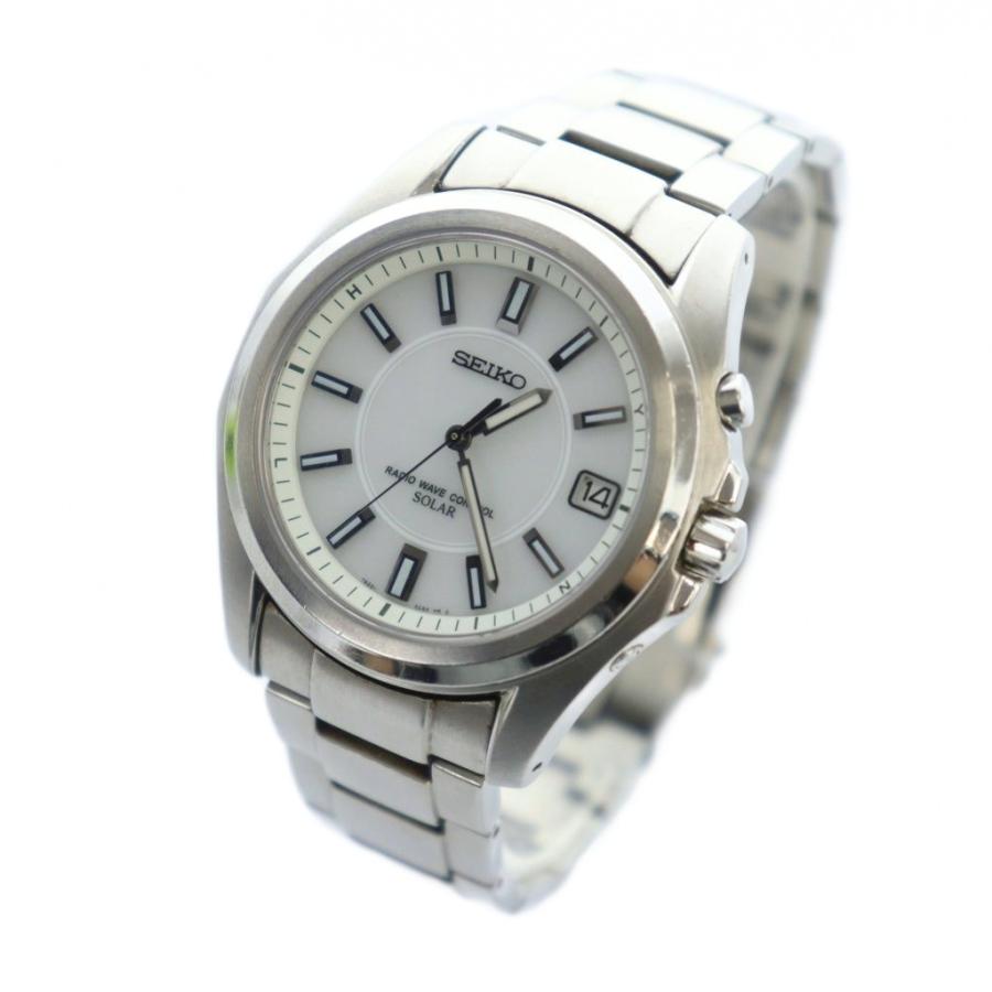 7B22-0BH0 電波ソーラー式腕時計　チタン　 美品 セイコー SEIKO 7B22-0BH0 腕時計 ウォッチ ソーラー 白文字盤