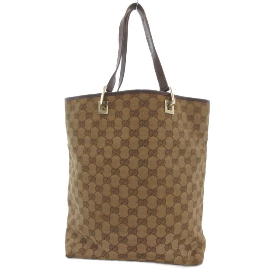 GUCCI（グッチ） トートバッグ GGキャンバス レザーハンドル ロゴ 総柄