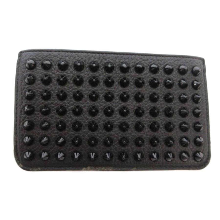 【中古】クリスチャンルブタン Christian louboutin 小銭入れ ケース スタッズ ロゴ レザー 黒 ブラック /JS Christian Louboutin（クリスチャンルブタン） 小銭入れ コインケース