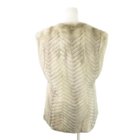 ノーブランド サファイアミンク ファー ベスト 毛皮 Vカット