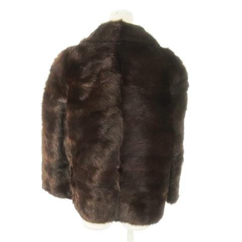 ノーブランド ファーコート ショート丈 ミンク 毛皮 茶 ブラウン /AO16