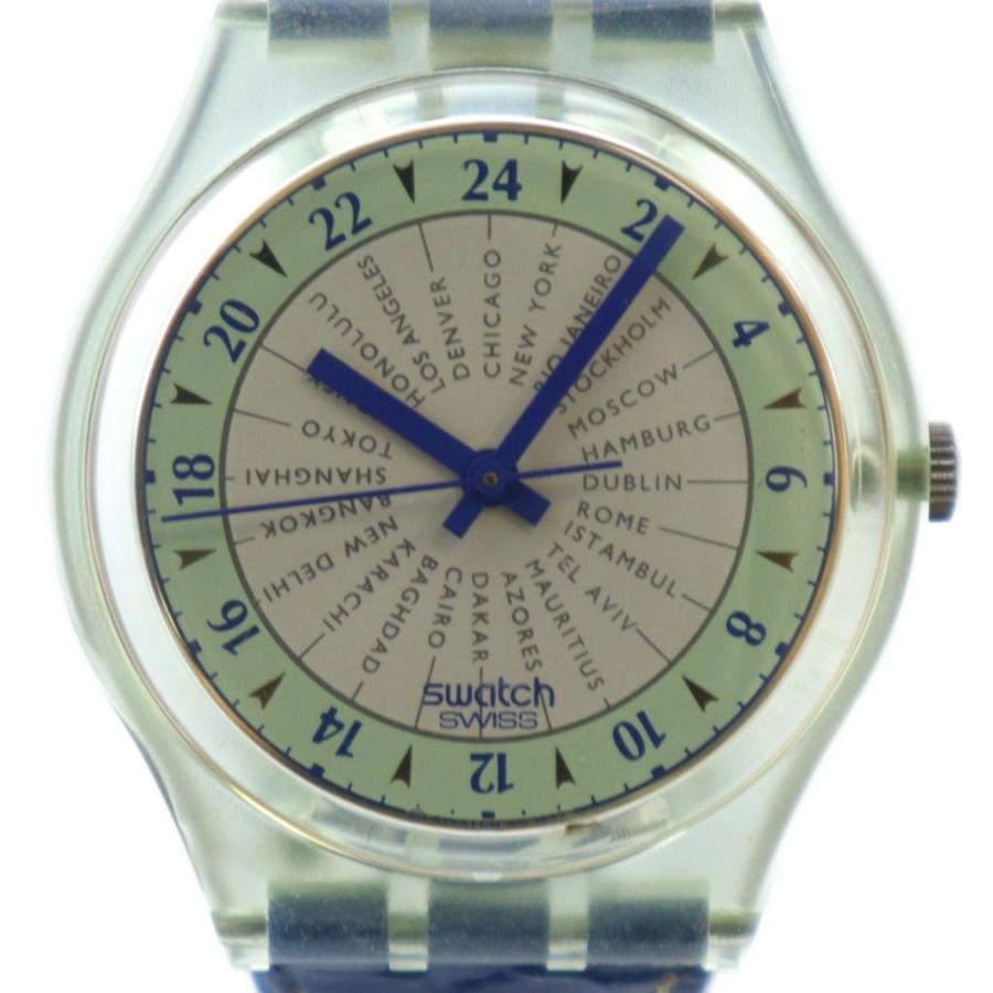 スウォッチ SWATCH 腕時計 ウォッチ クォーツ ラウンド レザーベルト 