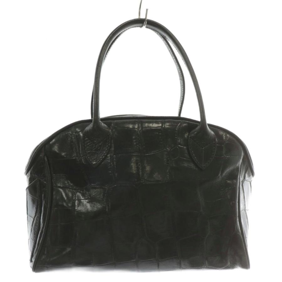 【極美品】BALLY バリー ハンドバッグ ターンロック レザー ブラック 黒 Bally（バリー） ハンドバッグ トート レザー クロコ型押し ロゴ 黒