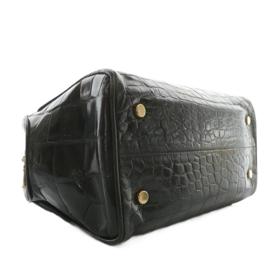 Bally（バリー） ハンドバッグ トート レザー クロコ型押し ロゴ 黒