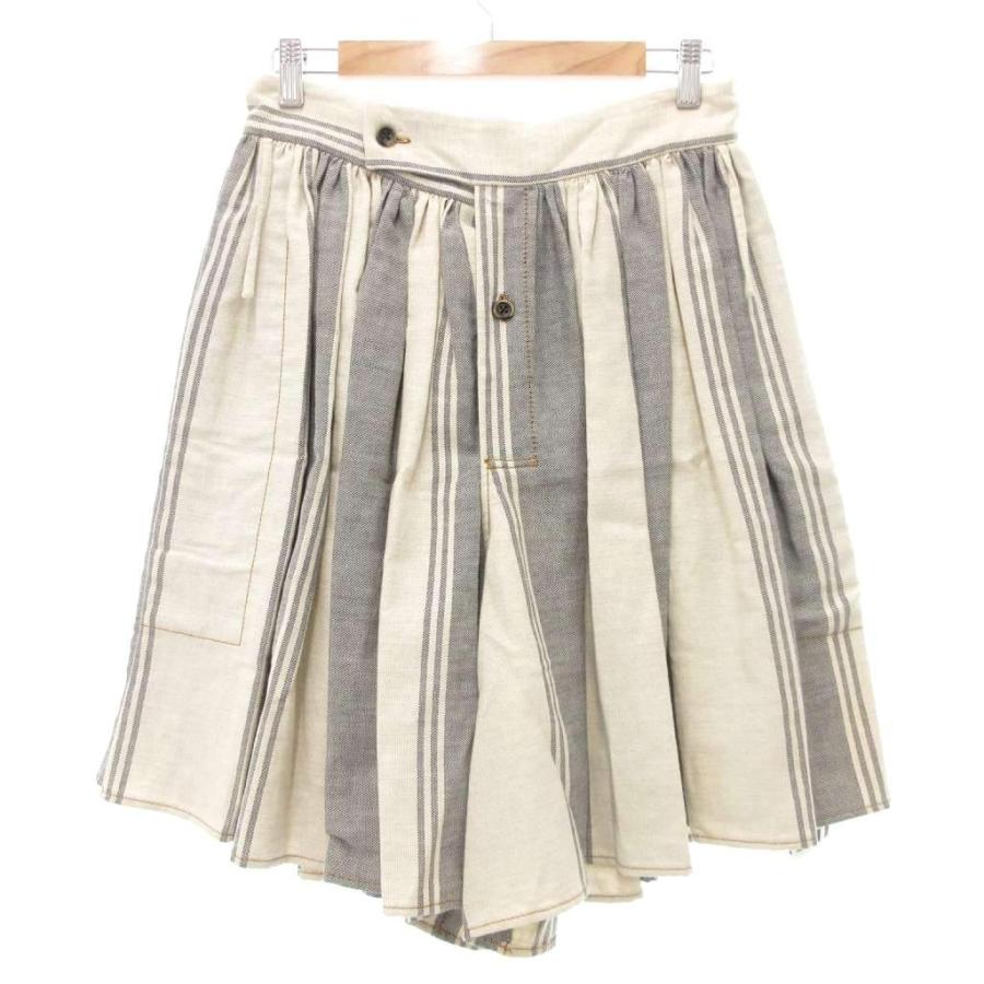 【中古】未使用品 ヴィヴィアンウエストウッド ANGLOMANIA タグ付 ストライプ ショートパンツ キュロット 2 Vivienne Westwood（ヴィヴィアンウエストウッド） 未使用品 Vivienne