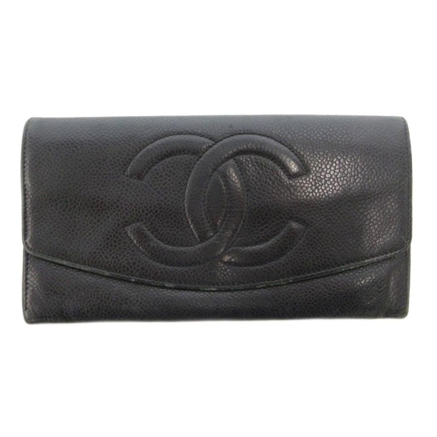 CHANEL（シャネル） キャビアスキン ココマーク 長財布 二つ折り