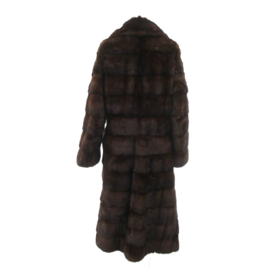 ノーブランド ファーコート ロングコート ミンクファー 毛皮 ブラウン