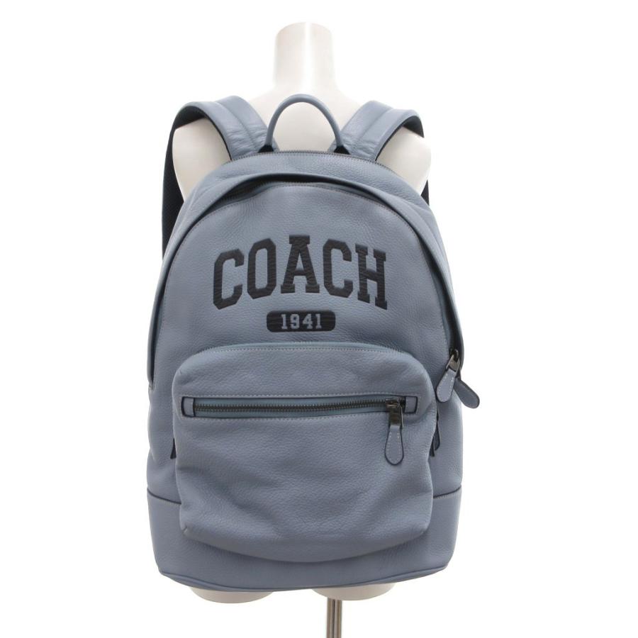 【中古】コーチ COACH ウエスト バックパック・ヴァーシティ リュックサック レザー 皮革 ライトブルー M2347-CS605 COACH（コーチ） ウエスト バックパック・ヴァーシティ リュックサック