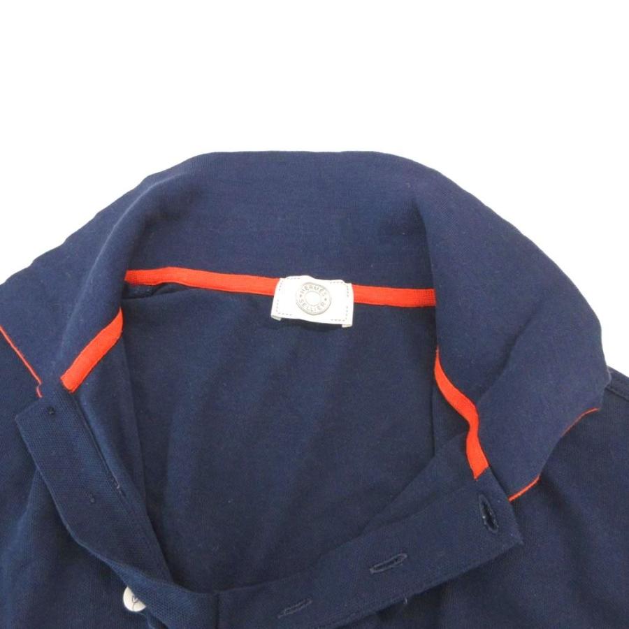 HERMES（エルメス） セリエ ポロシャツ ドゥブルジュ 半袖 M 紺