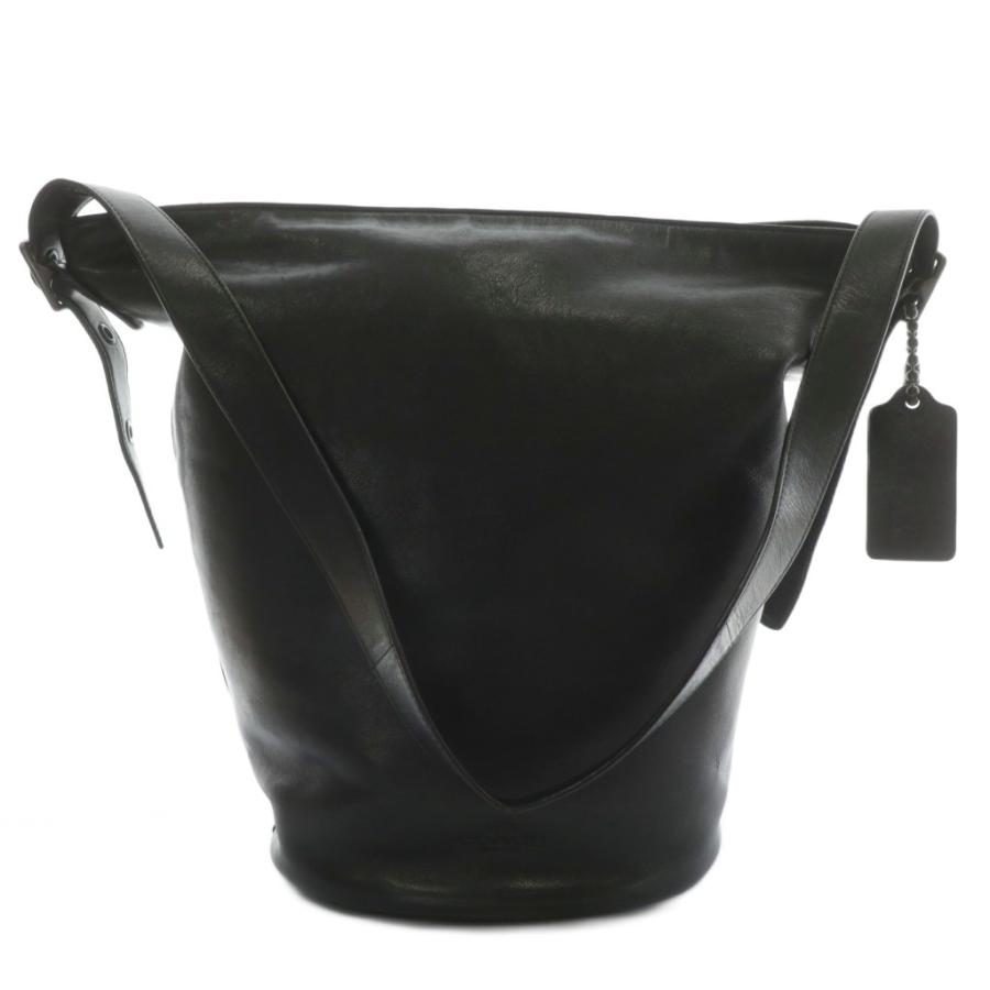 【中古】コーチ COACH ショルダーバッグ レザー バケツ型 ロゴ 型押し 黒 ブラック 32282 /XZ ■GY18 レディース COACH（コーチ） ショルダーバッグ レザー バケツ型 ロゴ 型押し 黒