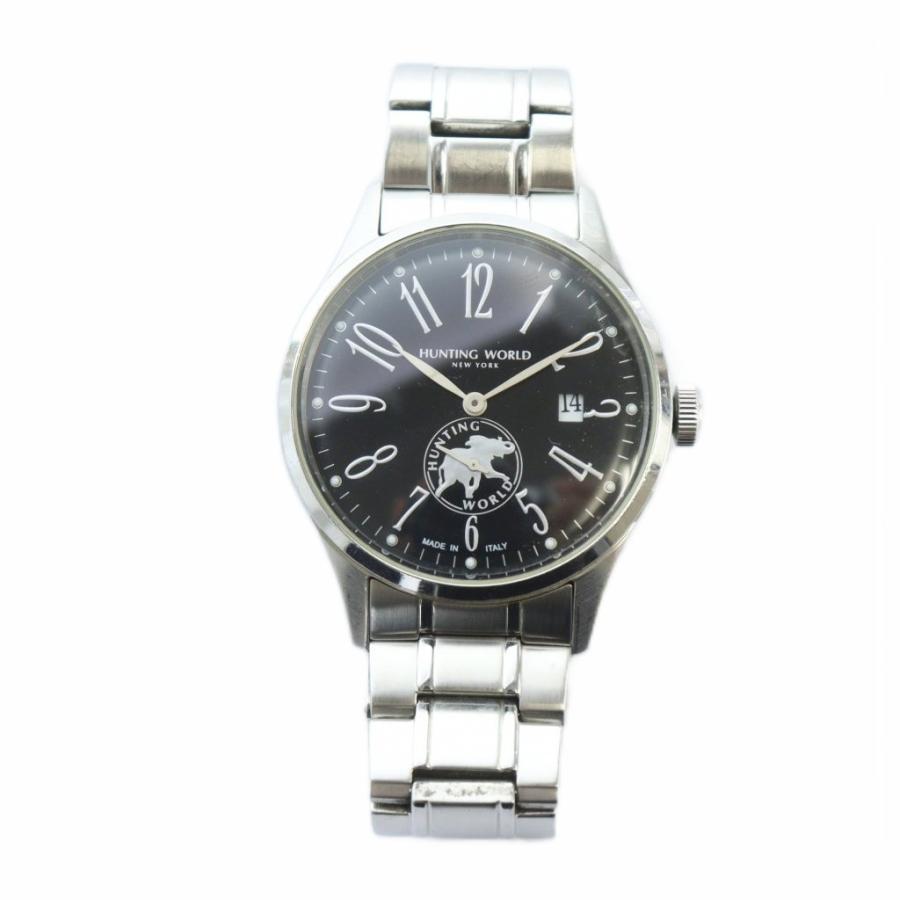 ハンティングワールド 腕時計 デイト クォーツ スモセコ シルバー サファリ ハンティングワールド 腕時計 デイト クォーツ スモセコ シルバー サファリ