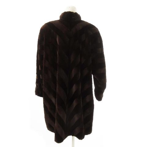 レディース Couture Emba エンバ ミンク ミドル丈 ファーコート ネイビー M