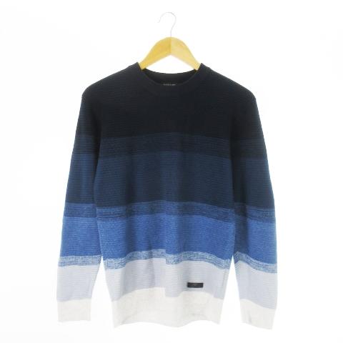BLACK LABEL CRESTBRIDGE」 長袖ニット M ベージュ メンズ ブラック 