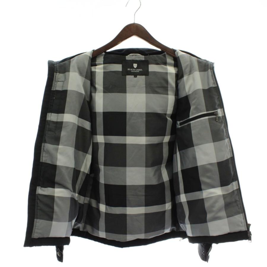 【中古】BLACK LABEL CRESTBRIDGE ダウンジャケット ダウンベスト 2WAY アウター フード 裏地チェック柄 L 黒 BLACK LABEL CRESTBRIDGE ダウンジャケット ダウンベスト 2WAY