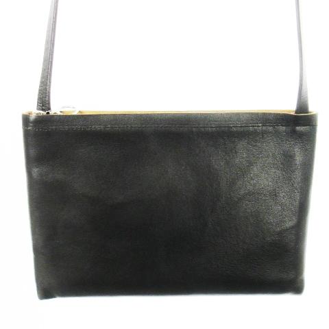 【中古】アエタ Aeta ショルダーバッグ ポシェット レザー 革 黒 ブラック /CK13 ■GY11 レディース アエタ Aeta ショルダーバッグ ポシェット レザー 革 黒 ブラック
