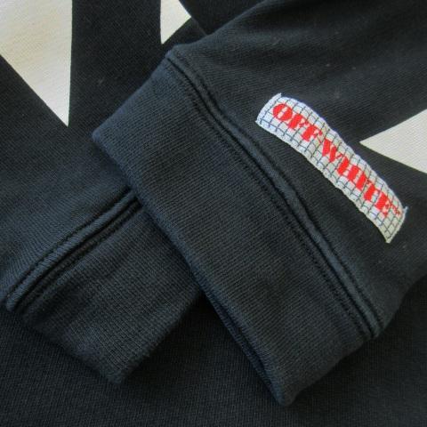 【中古】オフホワイト OFF WHITE パーカー スウェット プルオーバー 長袖 オーバーサイズ プリント ロゴ 裏毛 XS 黒 オフホワイト OFF WHITE DIAGONAL SEEING THINGS ARROW HOODIE