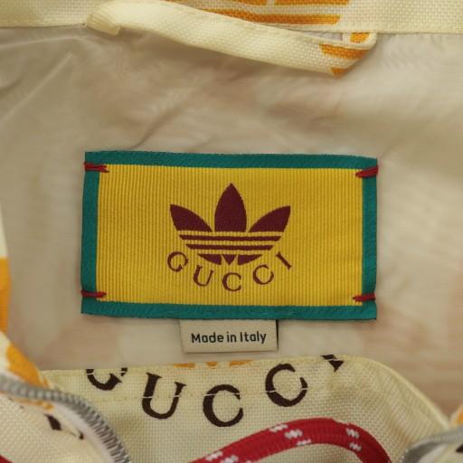 【中古】GUCCI × adidas トレフォイル プリント ジャケット アノラックジャケット 50 L アイボリー 696651 Z8A2I GUCCI（グッチ） × adidas トレフォイル プリント ジャケット