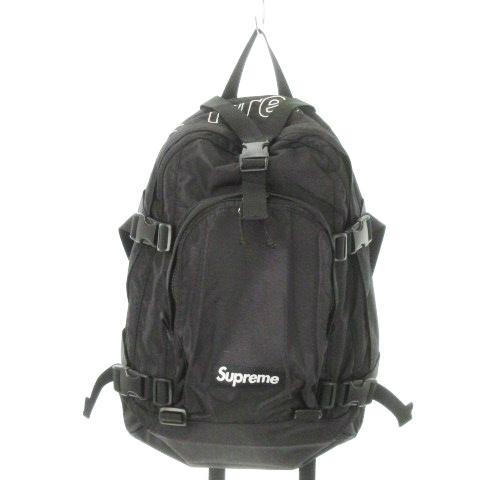 【中古】SUPREME リュックサック デイパック コーデュラ 背面メッシュ ロゴ ポーチ付き 黒 ブラック Supreme（シュプリーム） リュックサック デイパック コーデュラ 背面