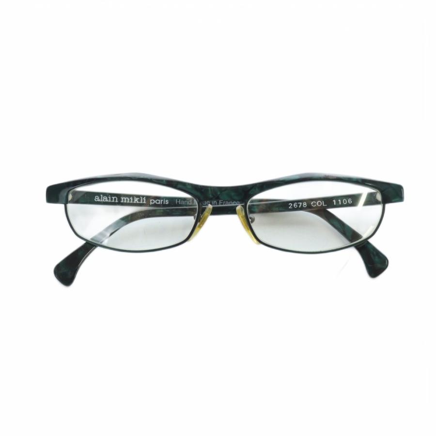 アランミクリ alain mikli 眼鏡 めがね クリアレンズ ロゴ ハーフリム
