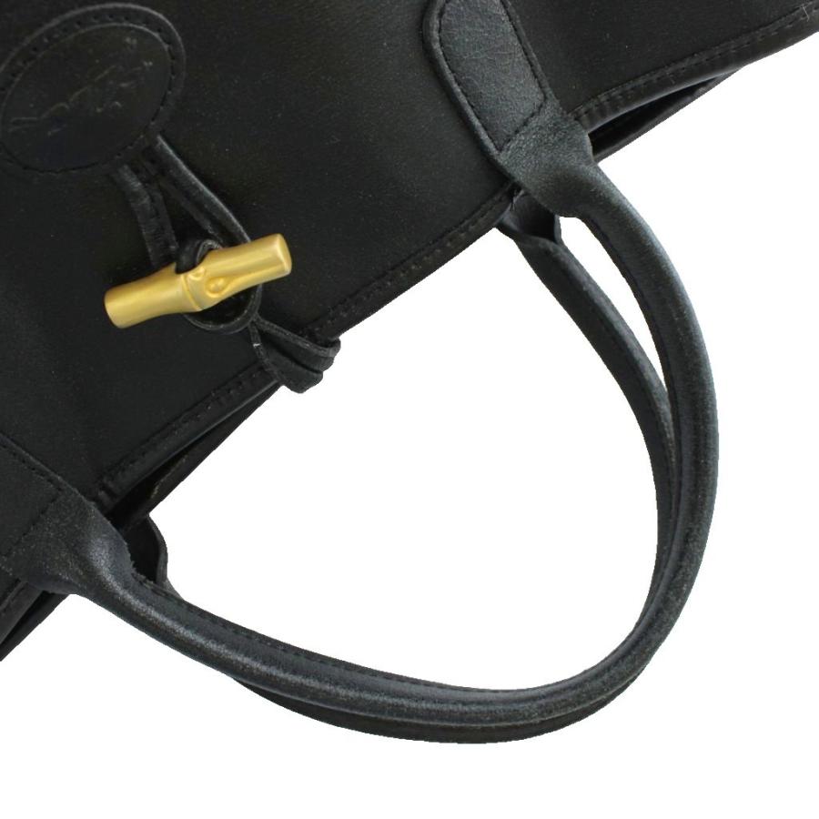 LONGCHAMP（ロンシャン） ロゾ ハンドバッグ トート レザー ロゴ 黒