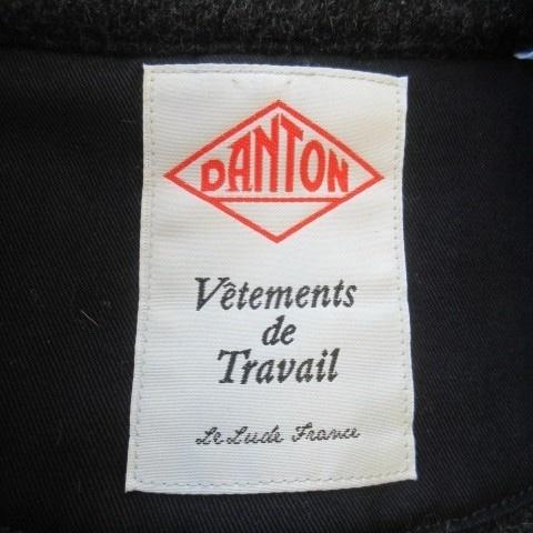 【中古】ダントン DANTON WOOL MOSSER CORT ステンカラーコート 丸襟 ショート丈 ロゴ 42 L グレー 16A-SL-001 /AO9 ダントン DANTON WOOL MOSSER CORT ステンカラーコート 丸襟 ショート