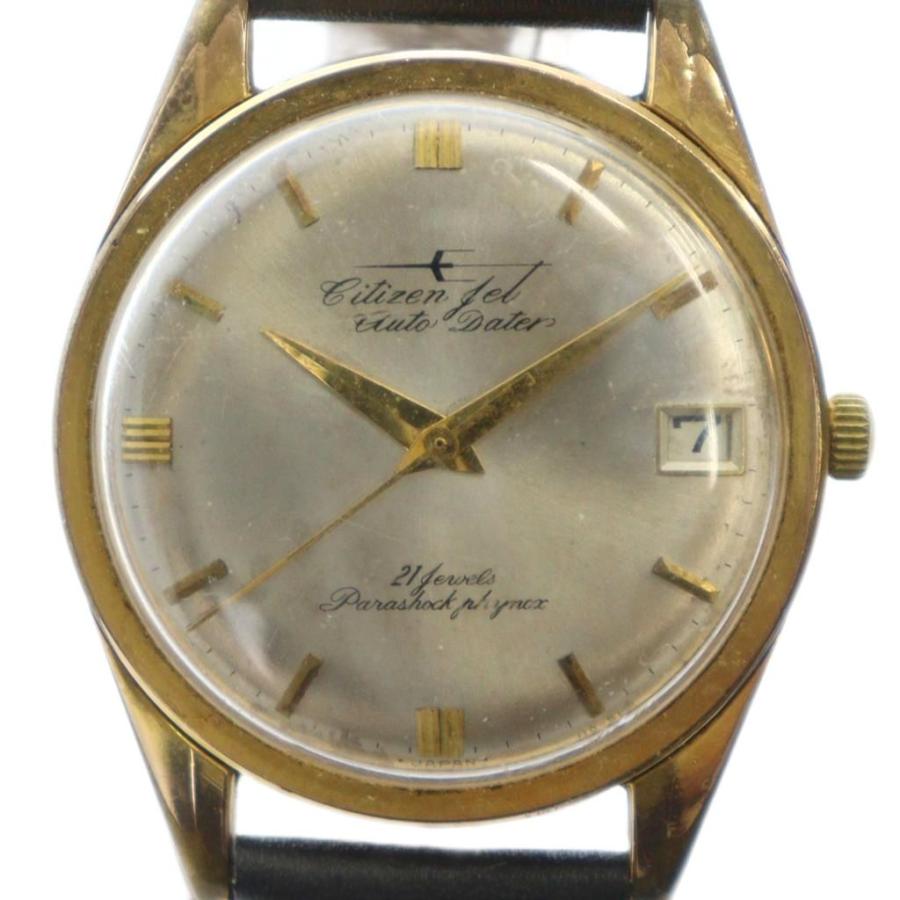 シチズン CITIZEN ジャンク品 AD514701 腕時計 手巻き レザーベルト