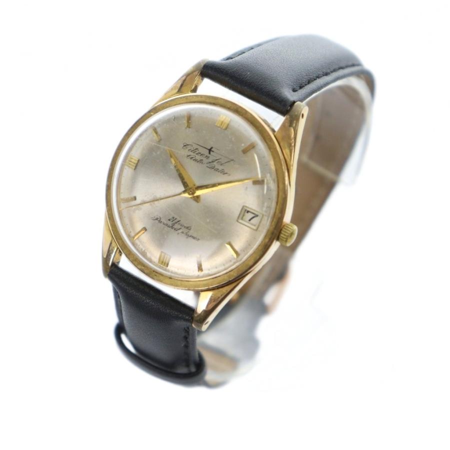 シチズン CITIZEN ジャンク品 AD514701 腕時計 手巻き レザーベルト