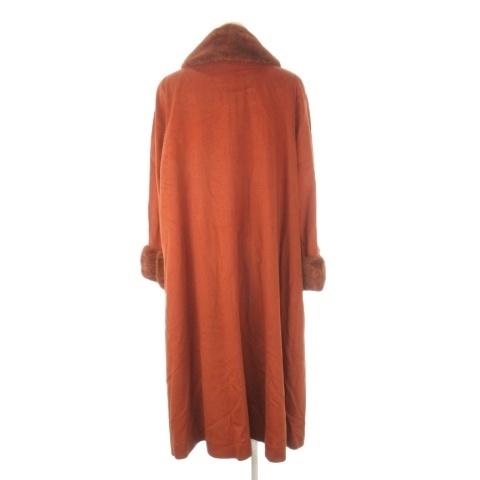 エンバ EMBA カシミヤロングコート インクファー 毛皮 オレンジ