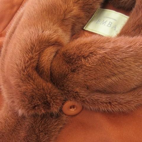 エンバ EMBA カシミヤロングコート インクファー 毛皮 オレンジ