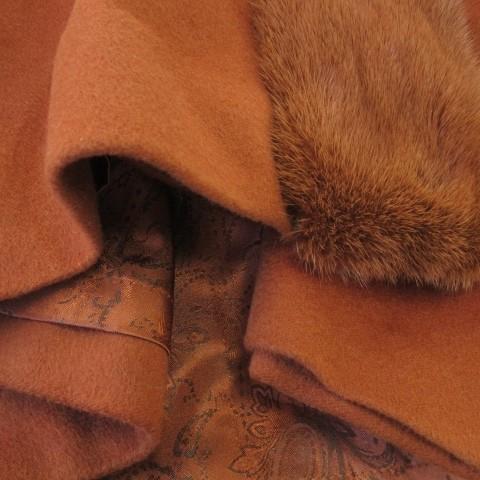 【中古】エンバ EMBA カシミヤロングコート インクファー 毛皮 オレンジブラウン /CK9 ■GY13 レディース エンバ EMBA カシミヤロングコート インクファー 毛皮 オレンジ