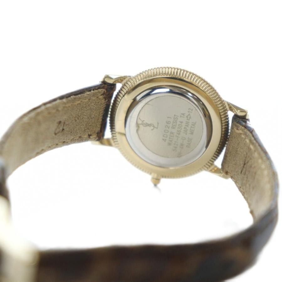 YvessaintLaurent ローマン フランス製 クォーツ 稼働 イヴサンローラン 腕時計 ローマン デイト ピンク レディース