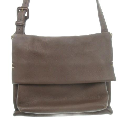 【中古】ゲンテン genten フラップショルダーバッグ 本革 レザー 鹿革 ディアスキン 茶 ブラウン /AH22 ■GY18 ゲンテン genten フラップショルダーバッグ 本革 レザー 鹿革 ディア