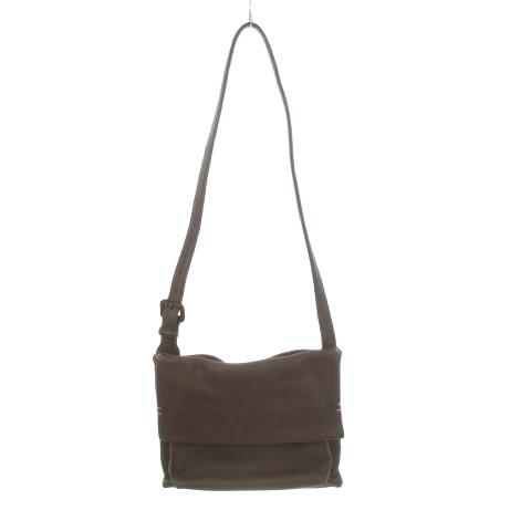 【中古】ゲンテン genten フラップショルダーバッグ 本革 レザー 鹿革 ディアスキン 茶 ブラウン /AH22 ■GY18 ゲンテン genten フラップショルダーバッグ 本革 レザー 鹿革 ディア