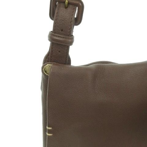 【中古】ゲンテン genten フラップショルダーバッグ 本革 レザー 鹿革 ディアスキン 茶 ブラウン /AH22 ■GY18 ゲンテン genten フラップショルダーバッグ 本革 レザー 鹿革 ディア