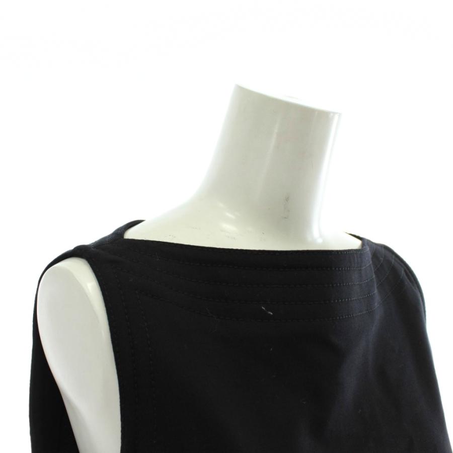 【中古】未使用品 エンポリオアルマーニ EMPORIO ARMANI ワンピース ノースリーブ ウール ロング 42 L 黒 Z2A46T EMPORIO ARMANI 未使用品 エンポリオアルマーニ ワンピース