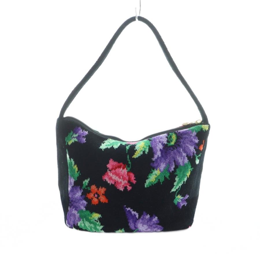 新品未使用　FETICO ハンドバッグ　ブラック　黒　花柄 フェイラー FEILER ハンドバッグ トートバッグ シュニール織 花柄 総柄