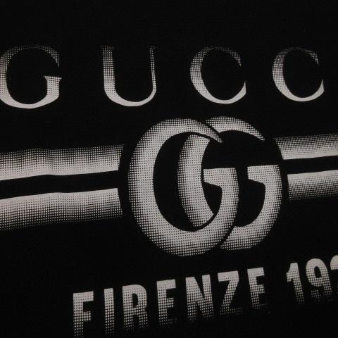 GUCCI 半袖　Tシャツ 両面プリント デカロゴ 黒 　 メタルプリント GUCCI・両面プリントTシャツ・ブラック・Sサイズ - メルカリ
