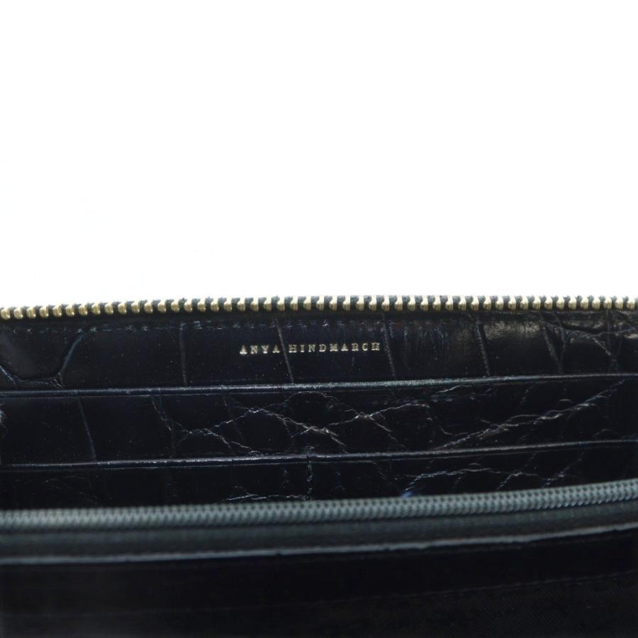 アニヤハインドマーチ ANYA HINDMARCH 長財布 ウォレット 型押しクロコ 